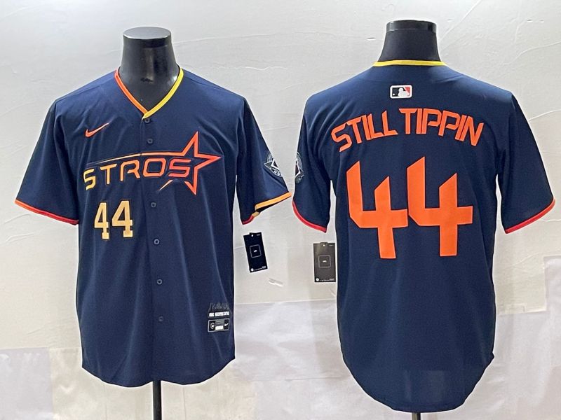 Men 2025 Houston Astros #44 Still Tippin Blue Three generations Joint Name Nike MLB Jersey style 4->houston astros->MLB Jersey